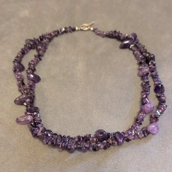 Elegant Handmade Genuine Amethyst Necklace - Picture 1 of 7
